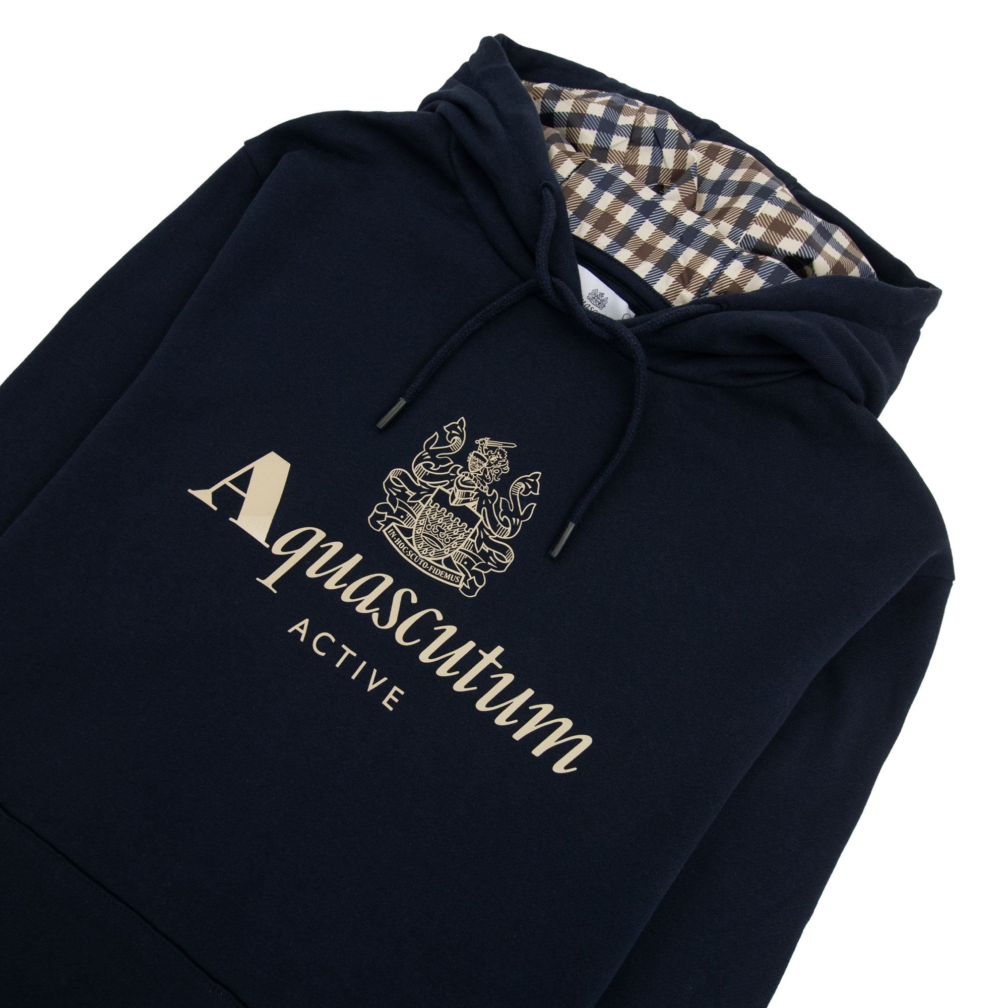 Aquascutum Active Big Logo Hoodie Navy