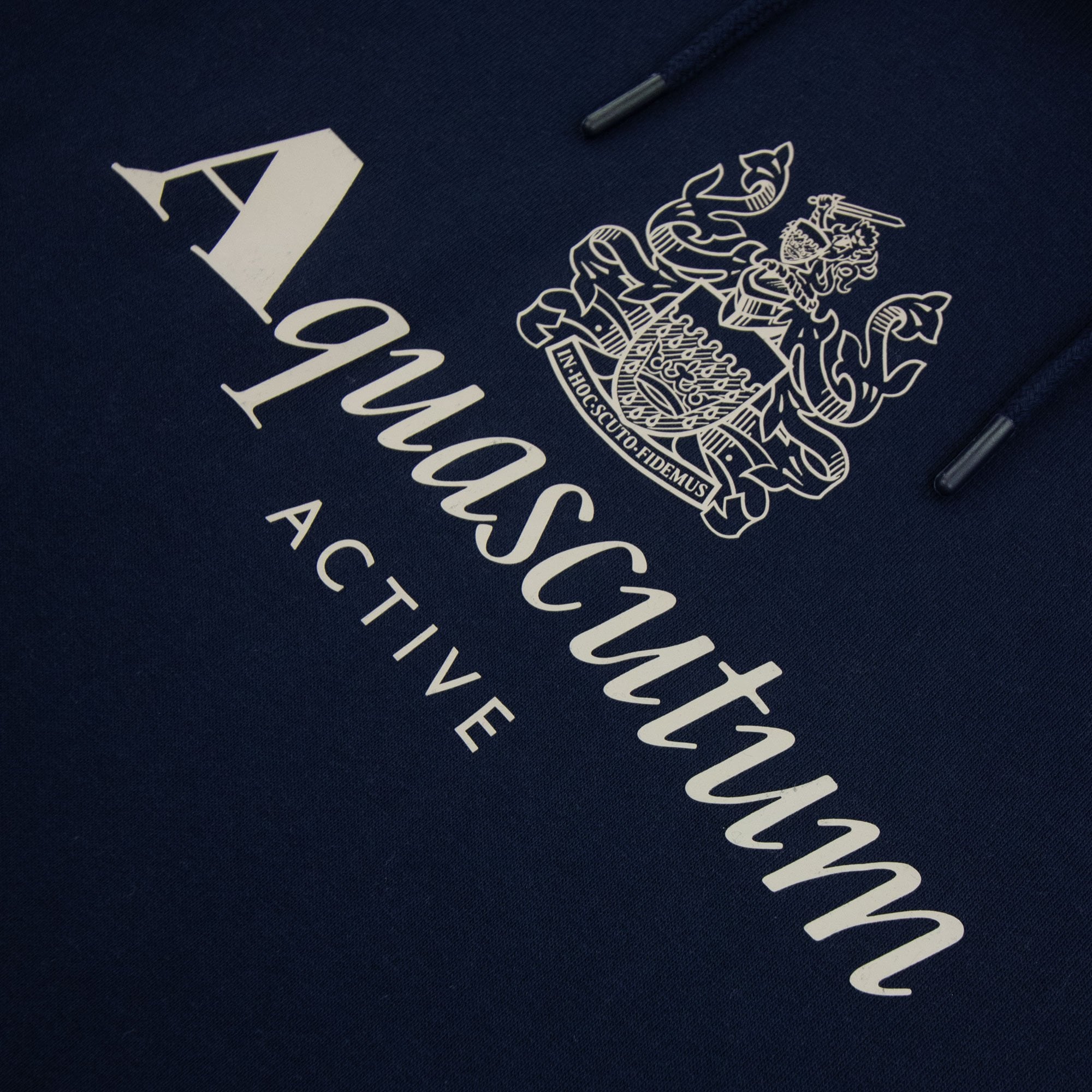 Aquascutum Active Big Logo Hoodie Navy