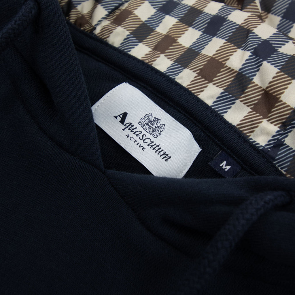 Aquascutum Active Big Logo Hoodie Navy