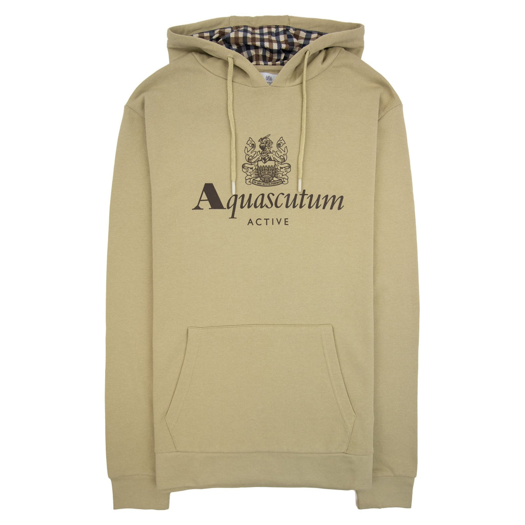 Aquascutum Active Big Logo Hoodie Beige