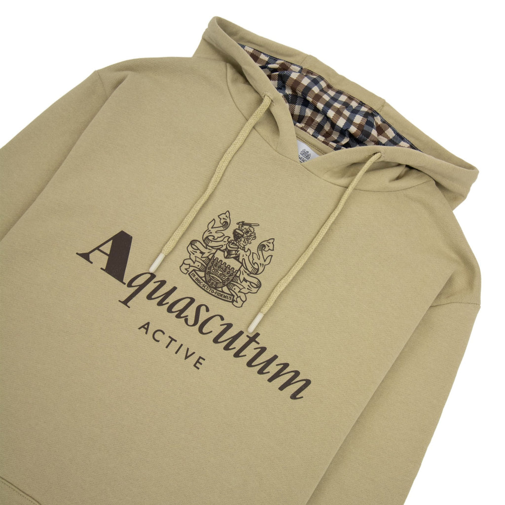 Aquascutum Active Big Logo Hoodie Beige