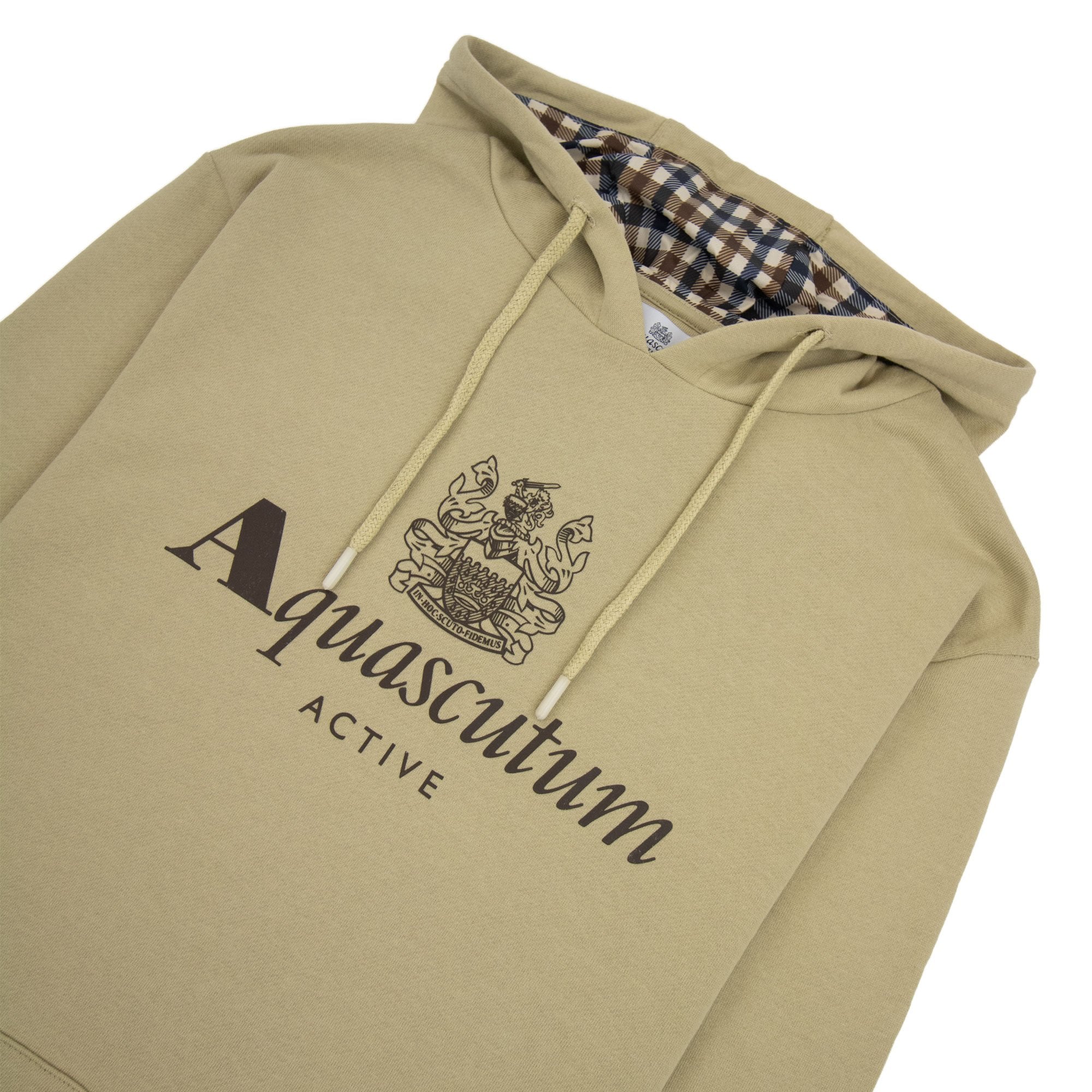Aquascutum Active Big Logo Hoodie Beige