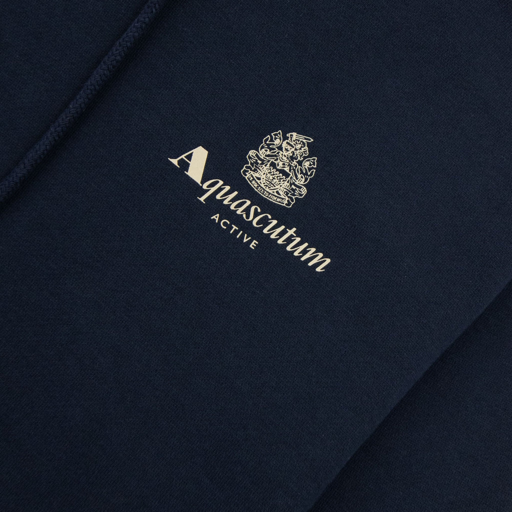 Aquascutum Active Club Check Merino Hoodie Navy