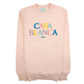 Casablanca Stacked Logo Chenille Embroidered Sweatshirt Pale Pink