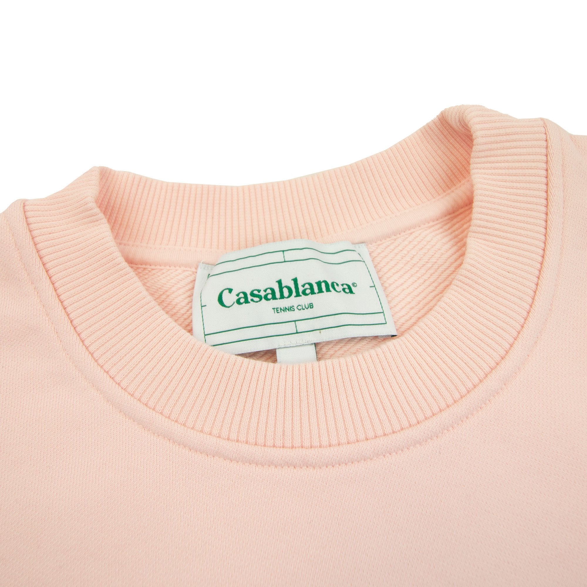 Casablanca Stacked Logo Chenille Embroidered Sweatshirt Pale Pink