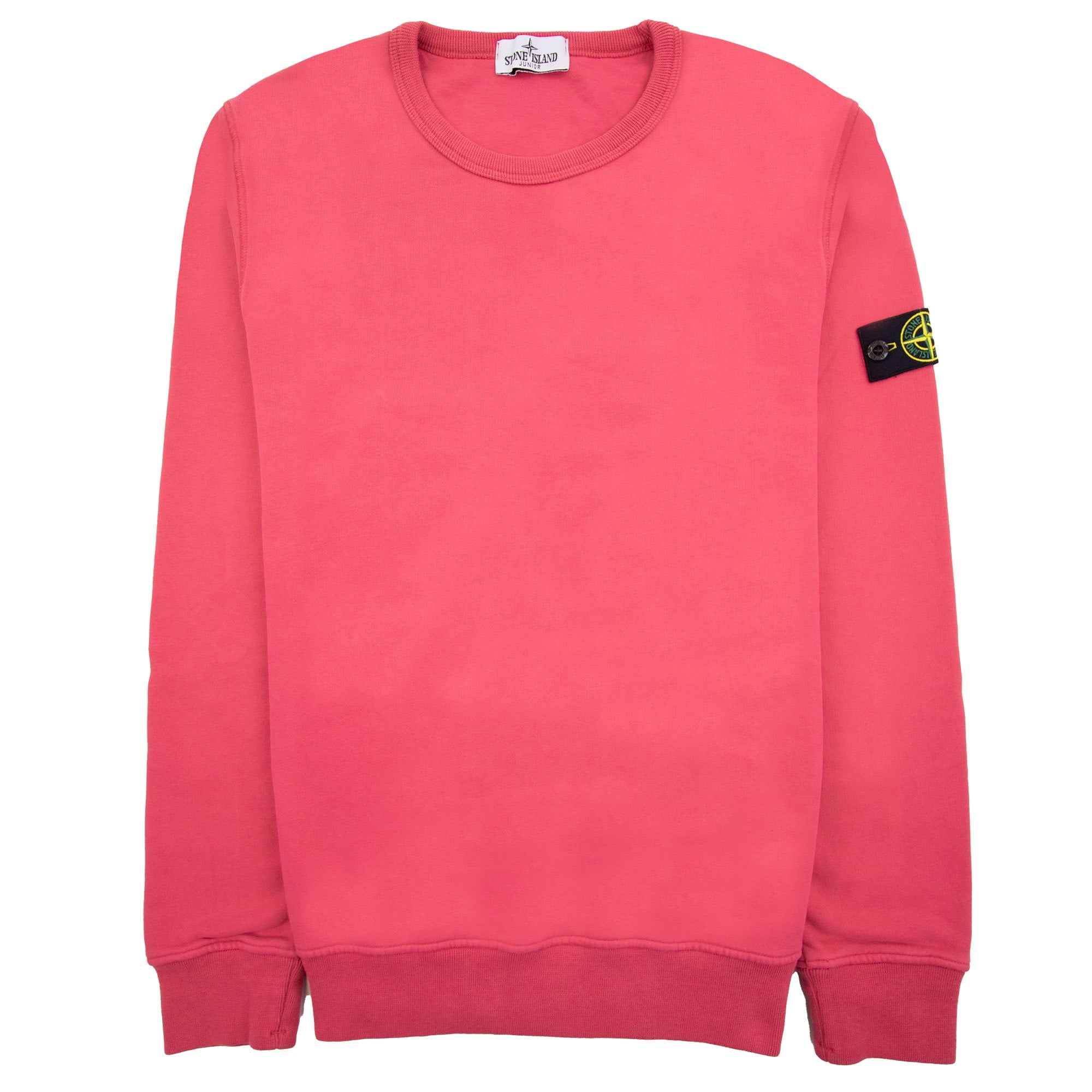 Stone Island Junior Patch Logo Crew Neck Sweatshirt Fuchsia