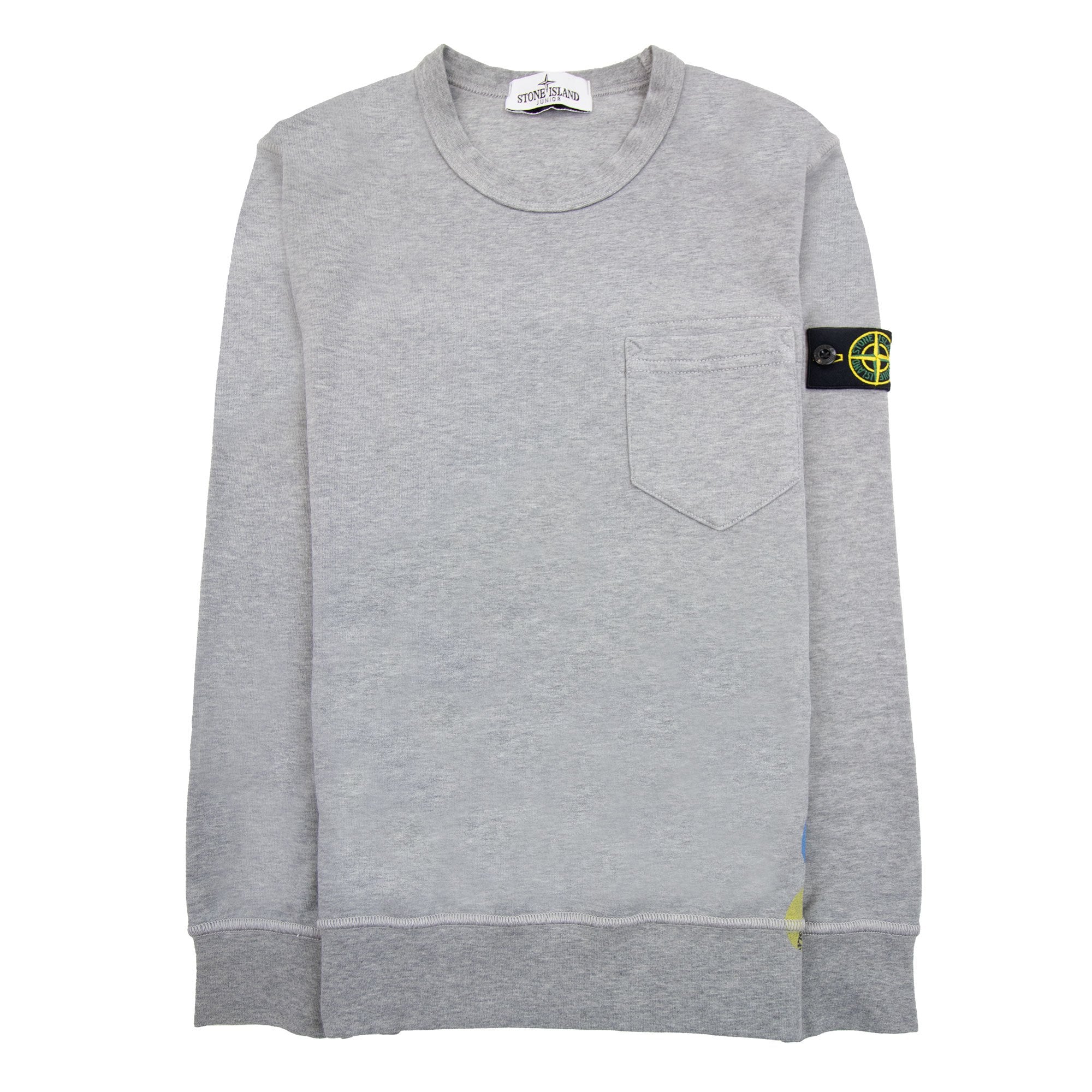 Stone Island Junior 62040 Bubble Gum Print Sweatshirt Grey V0m64
