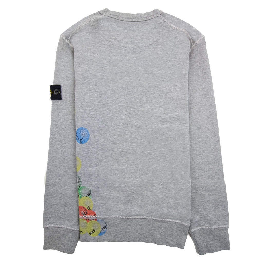 Stone Island Junior 62040 Bubble Gum Print Sweatshirt Grey V0m64