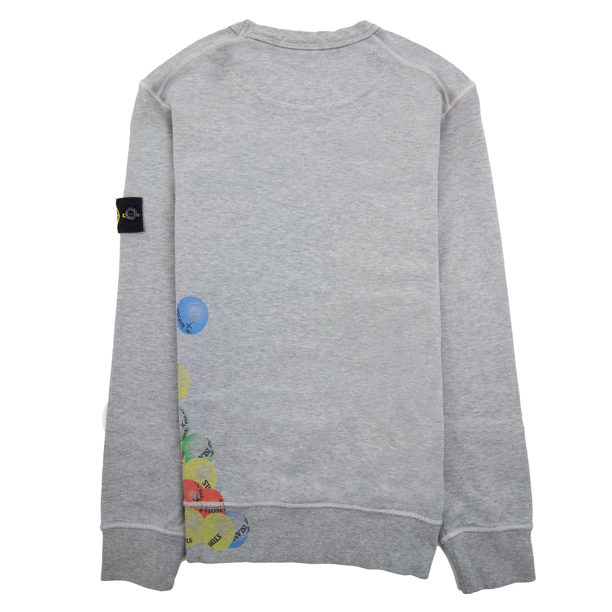 Stone Island Junior 62040 Bubble Gum Print Sweatshirt Grey V0m64