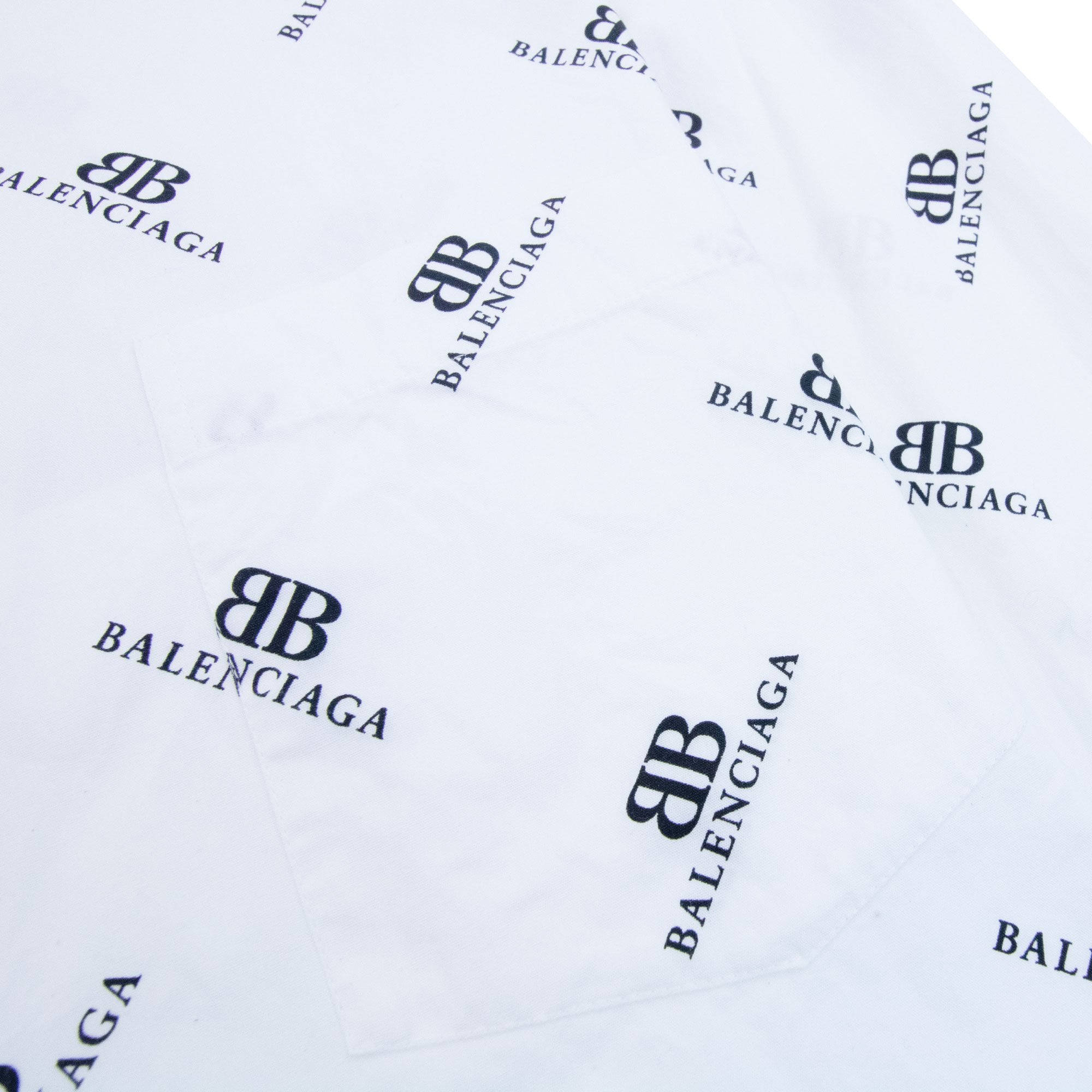 Balenciaga All Over Logo Shirt White 9040