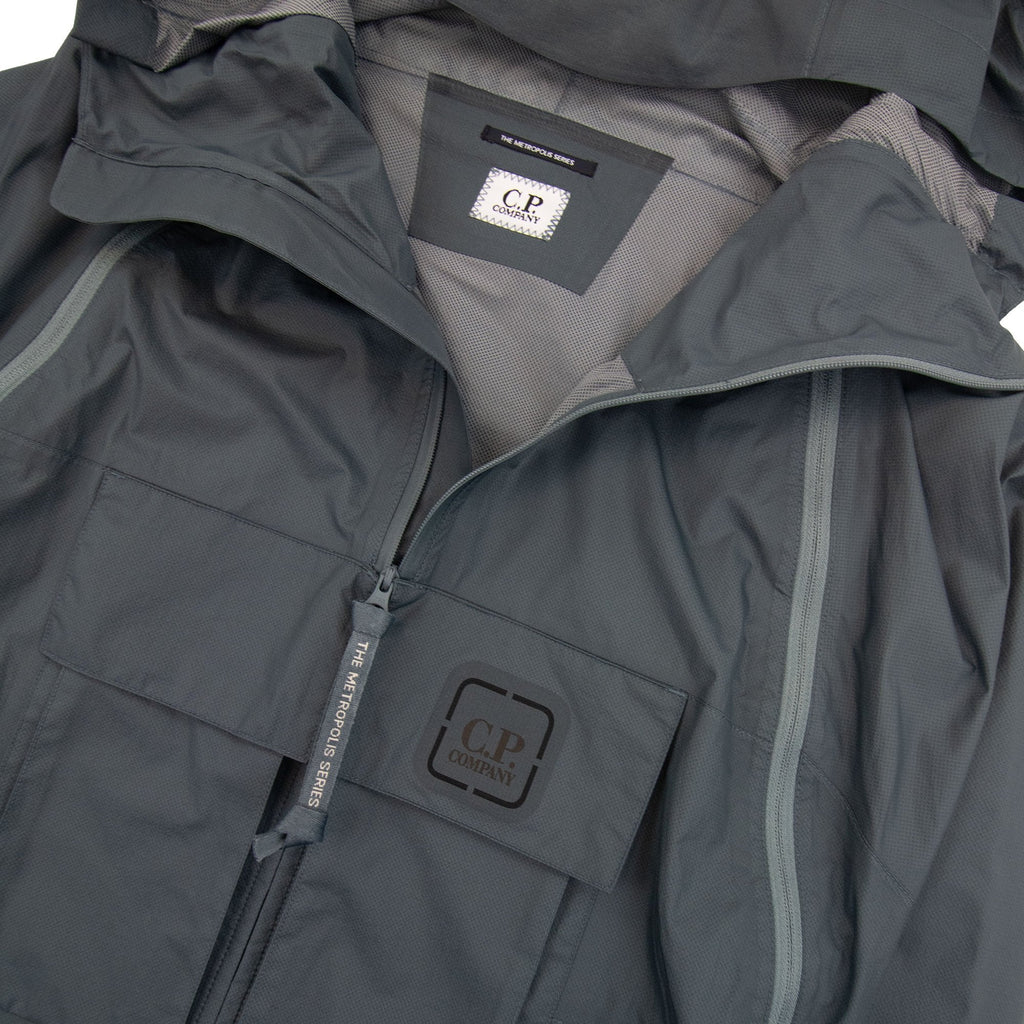 Cp Company Metropolis Series Pertex Hooded Bloom Jacket Turbulence Grey 975