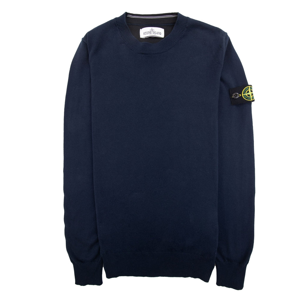 Stone Island Junior Crew Neck  Knit Jumper Navy V0020