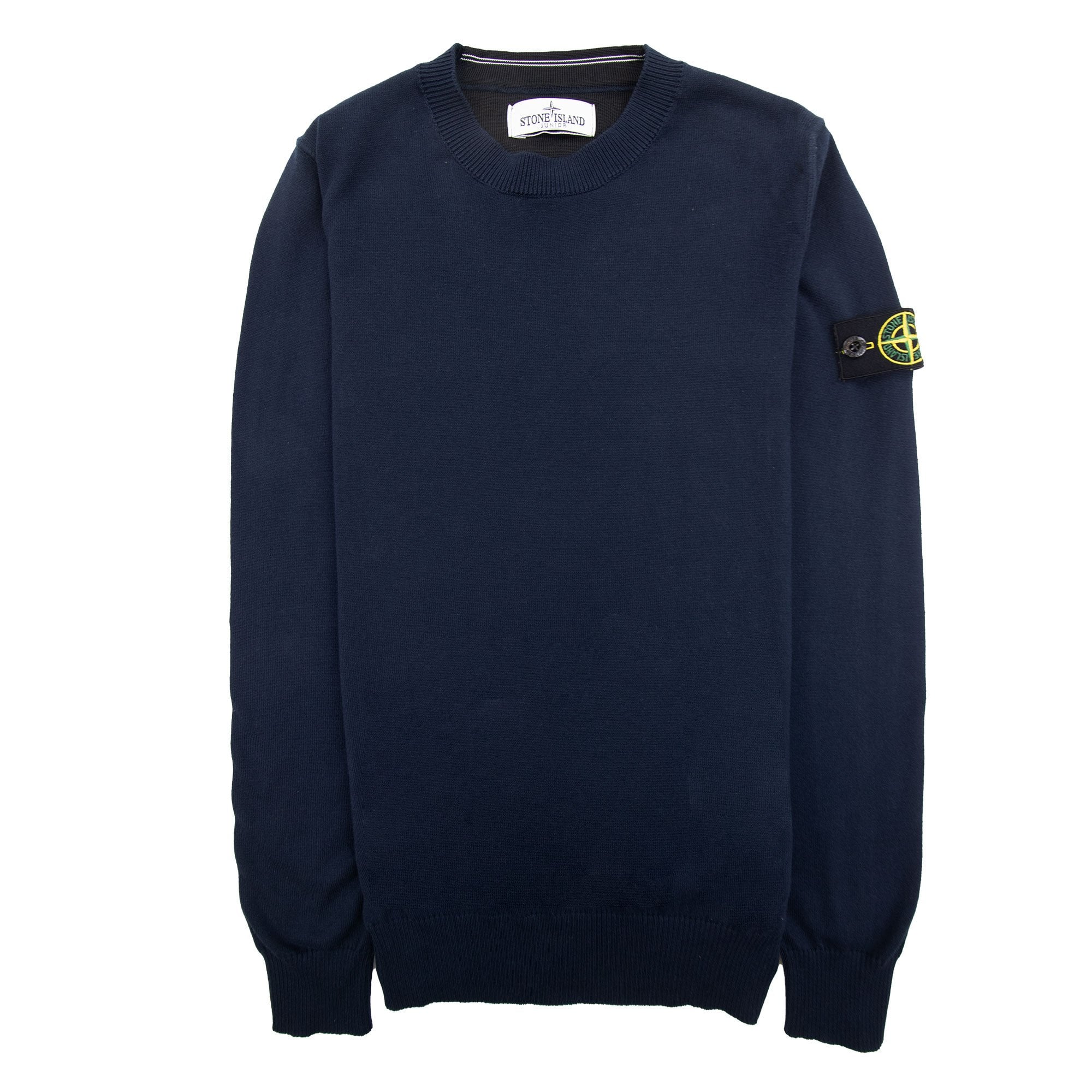 Stone Island Junior Crew Neck  Knit Jumper Navy V0020