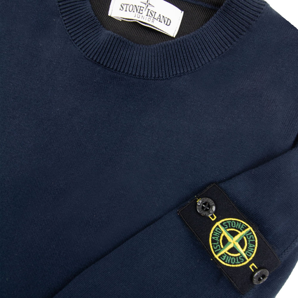Stone Island Junior Crew Neck  Knit Jumper Navy V0020