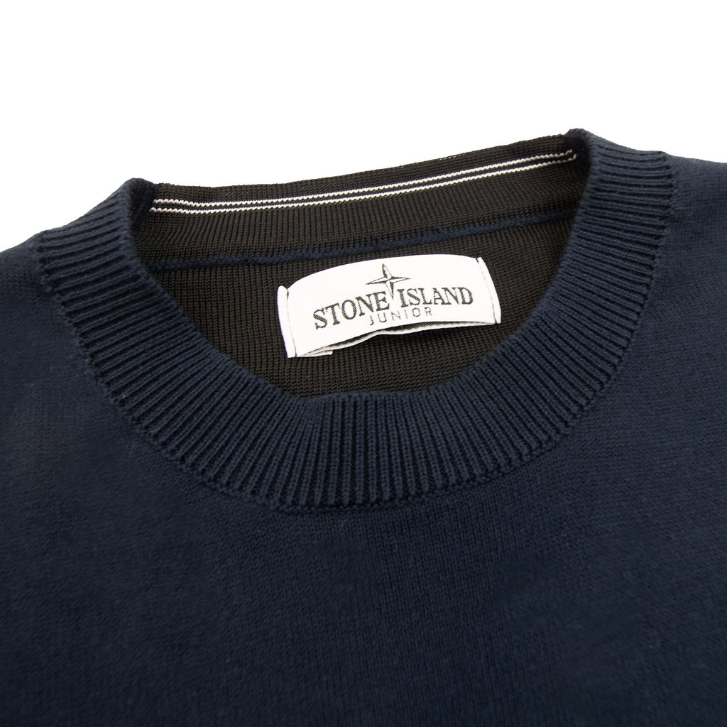 Stone Island Junior Crew Neck  Knit Jumper Navy V0020
