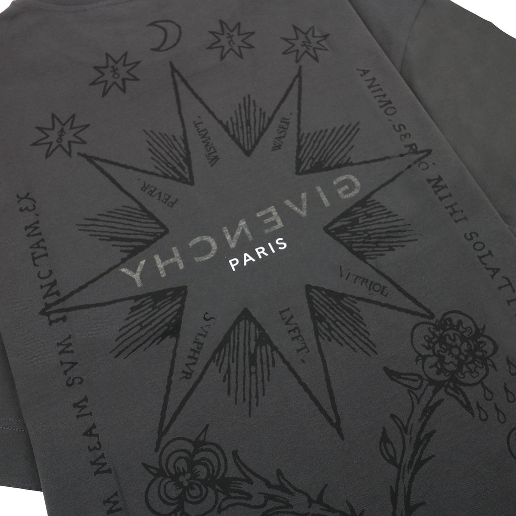 Givenchy Tarot Print Logo T Shirt Rosewood 209
