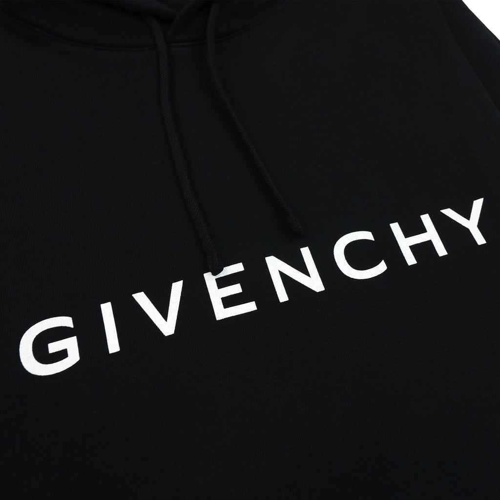 Givenchy Logo Hoodied Sweatshirt Black 001