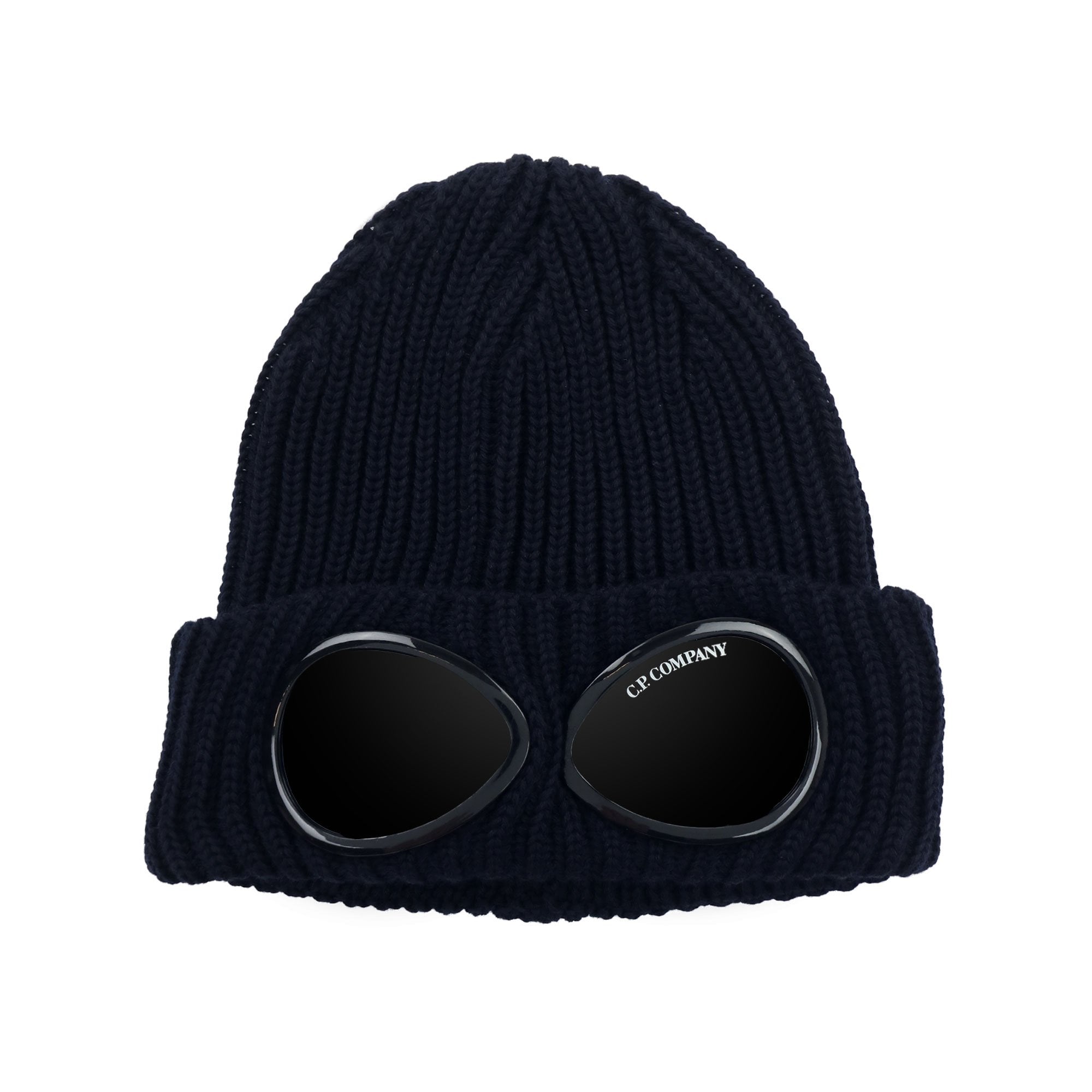 Cp Company Extra Fine Merino Wool Goggle Beanie Navy 888