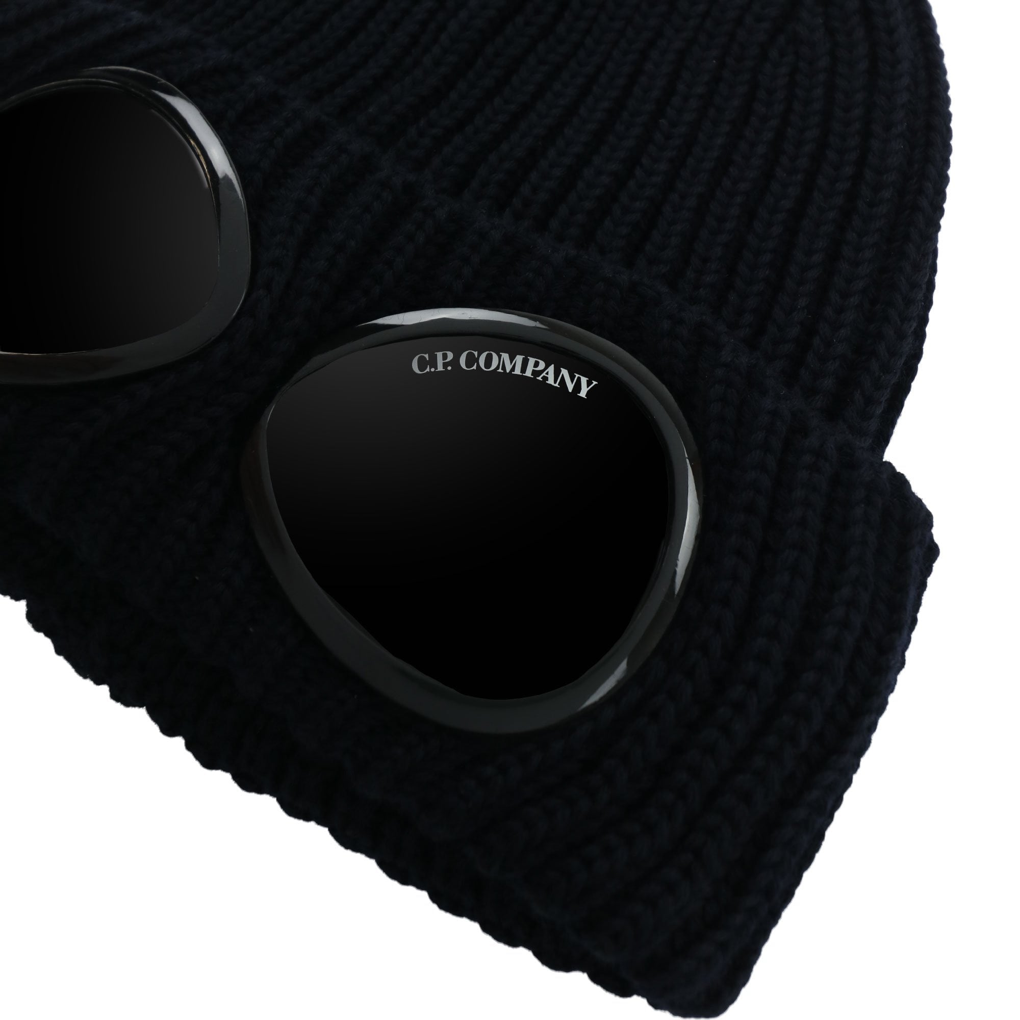 Cp Company Extra Fine Merino Wool Goggle Beanie Navy 888