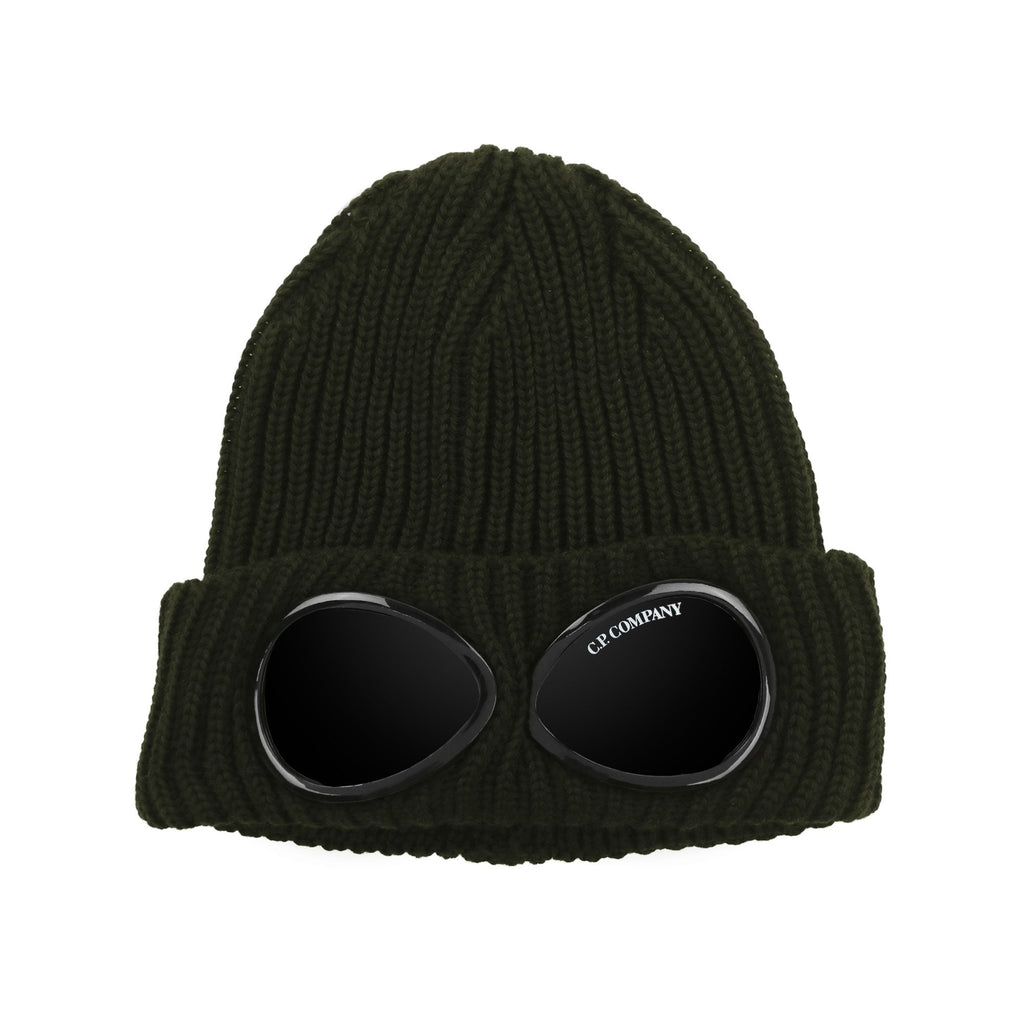 Cp Company Extra Fine Merino Wool Goggle Beanie Ivy Green 683