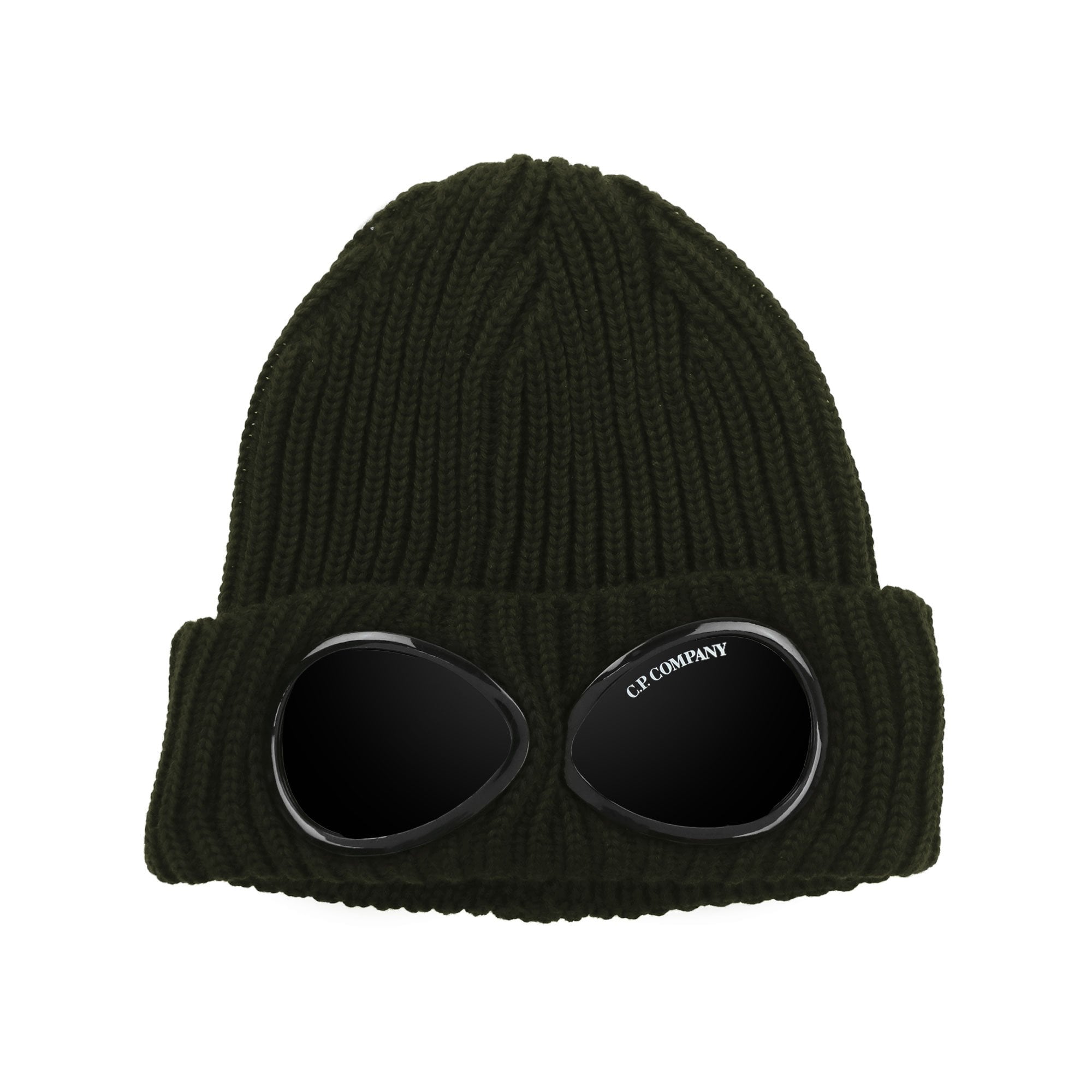 Cp Company Extra Fine Merino Wool Goggle Beanie Ivy Green 683