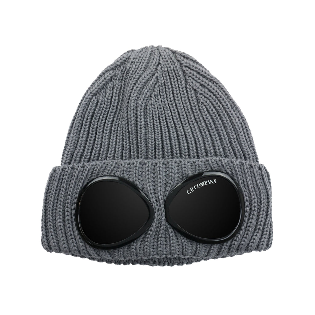 Cp Company Extra Fine Merino Wool Goggle Beanie Griffin Grey 937