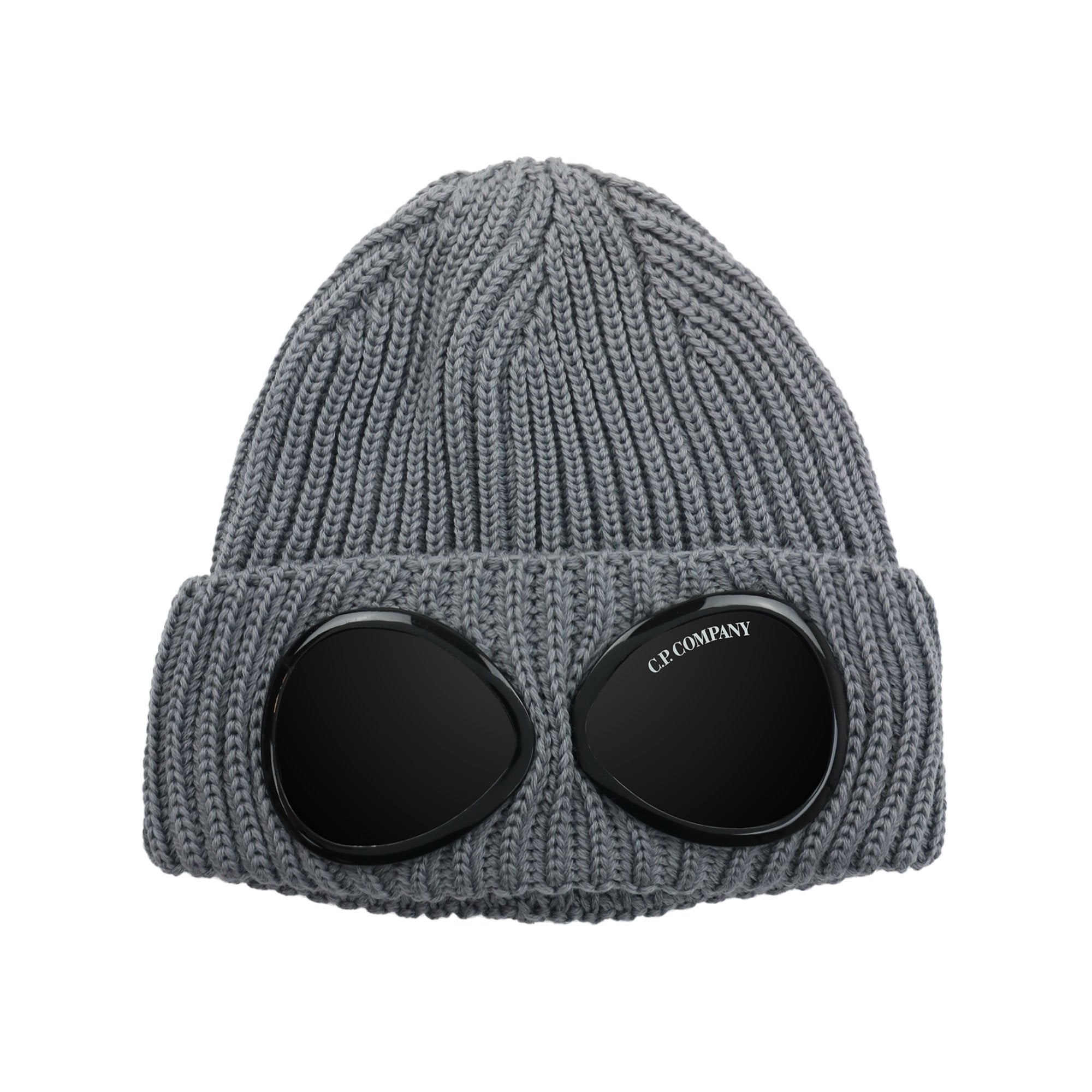 Cp Company Extra Fine Merino Wool Goggle Beanie Griffin Grey 937