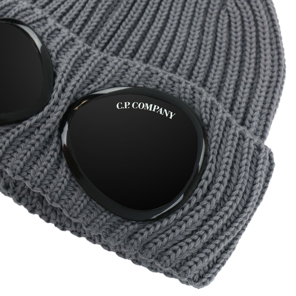 Cp Company Extra Fine Merino Wool Goggle Beanie Griffin Grey 937