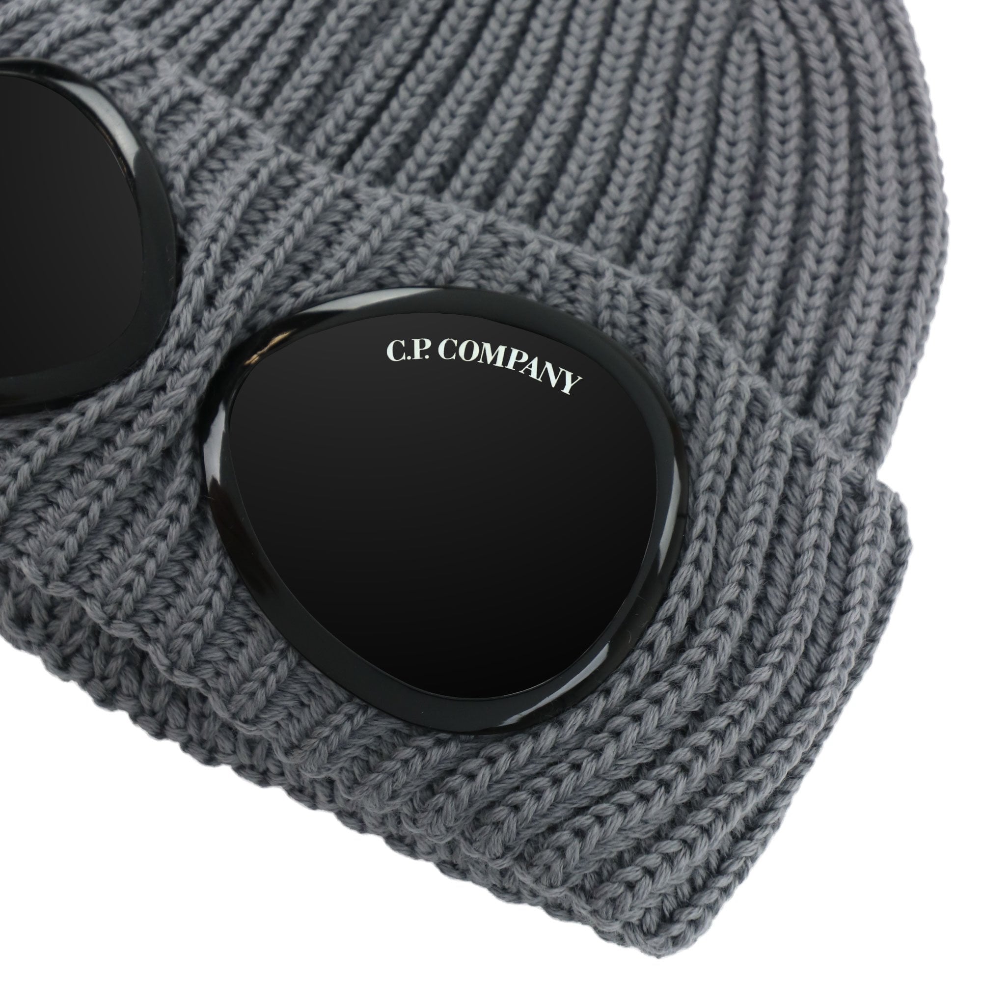 Cp Company Extra Fine Merino Wool Goggle Beanie Griffin Grey 937
