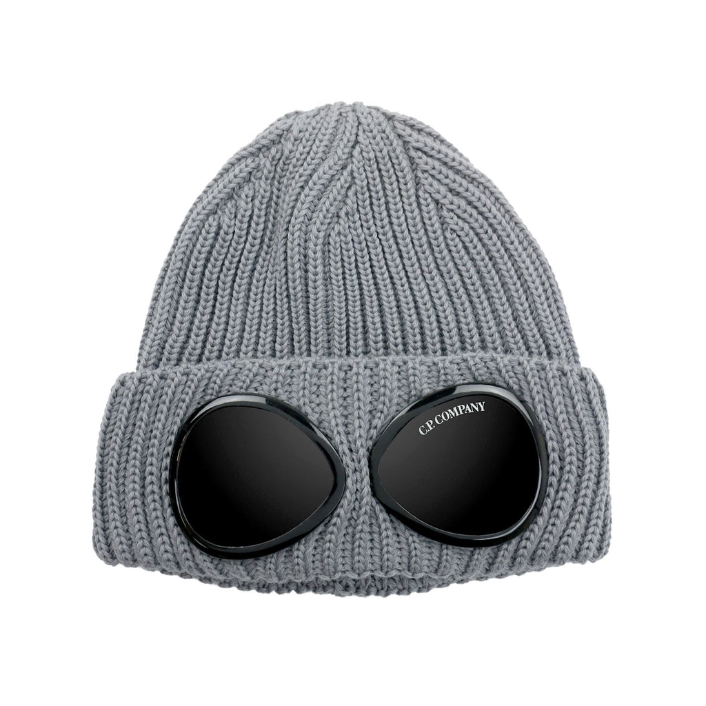 Cp Company Extra Fine Merino Wool Goggle Beanie Moon Grey M92