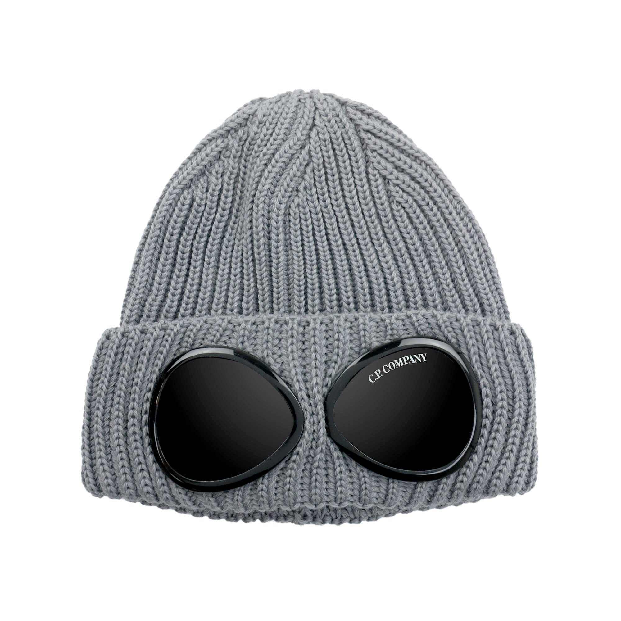 Cp Company Extra Fine Merino Wool Goggle Beanie Moon Grey M92
