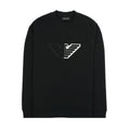 Emporio Armani Embossed Eagle Logo Chevron Backround Sweatshirt Black 999