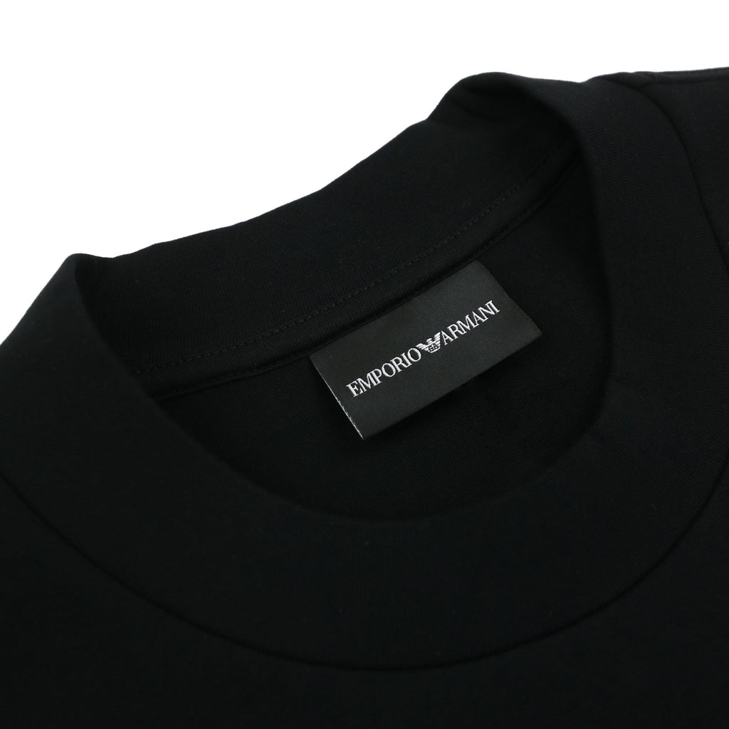 Emporio Armani Embossed Eagle Logo Chevron Backround Sweatshirt Black 999