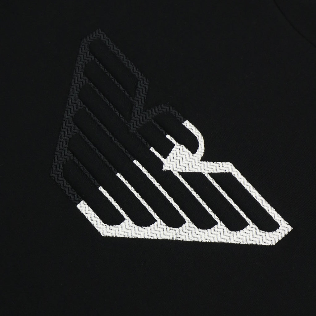 Emporio Armani Embossed Eagle Logo Chevron Backround Sweatshirt Black 999