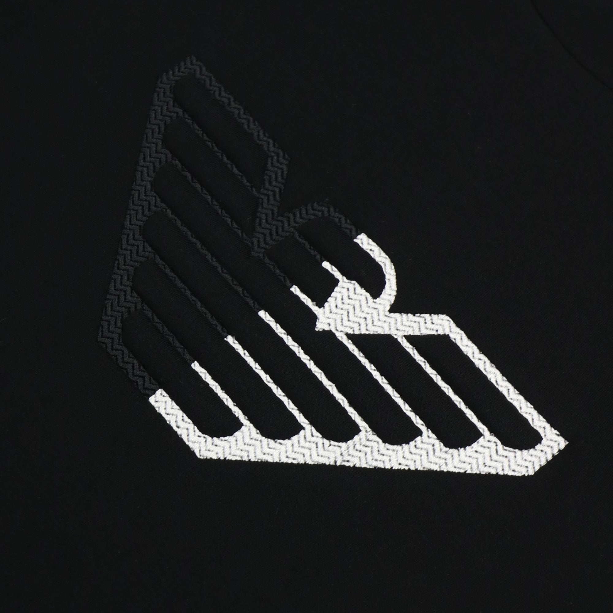 Emporio Armani Embossed Eagle Logo Chevron Backround Sweatshirt Black 999