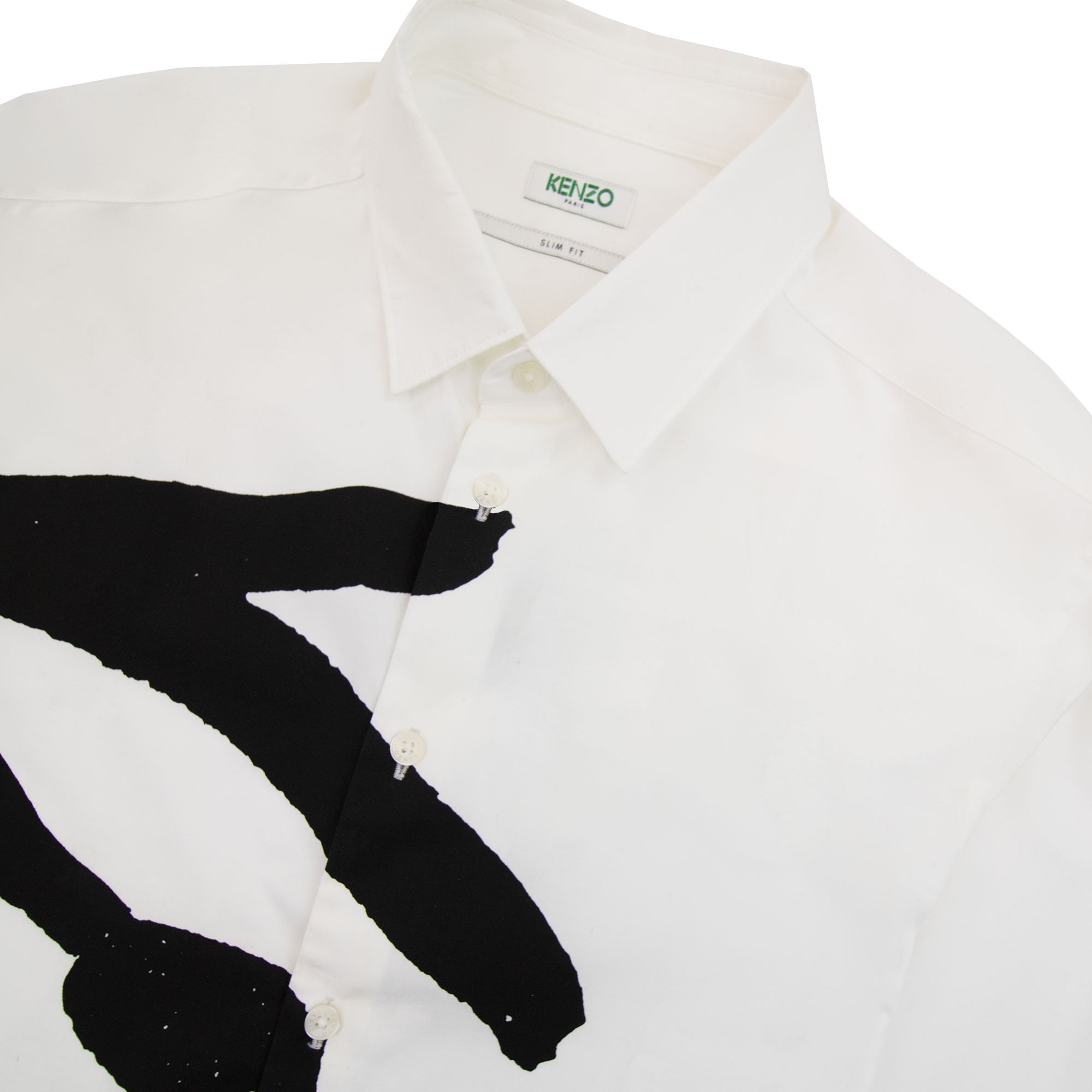 Kenzo Signature Logo Long Sleeve Shirt White