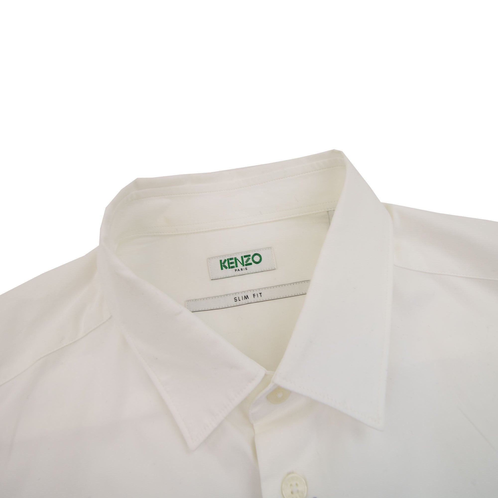Kenzo Signature Logo Long Sleeve Shirt White
