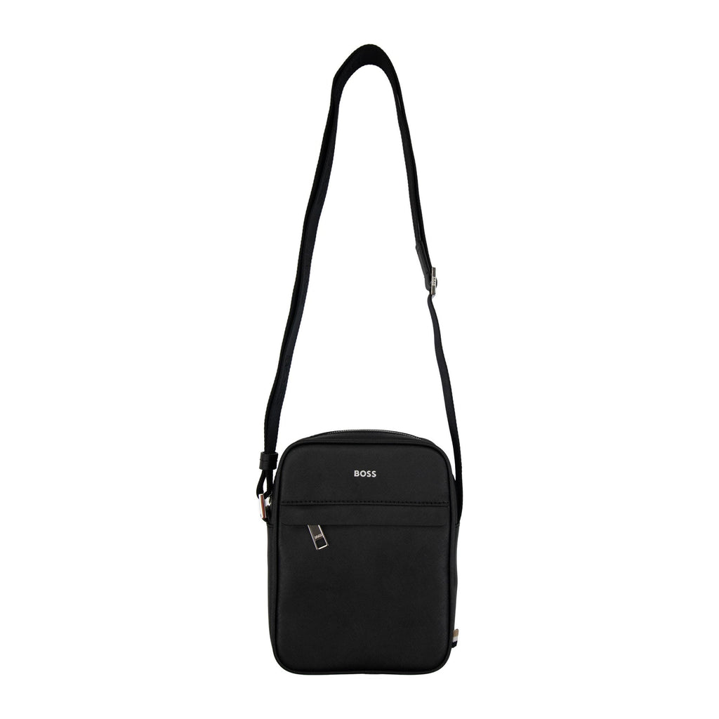 Hugo Boss Zair Ns Zip Logo Detail Reporter Bag Black 001