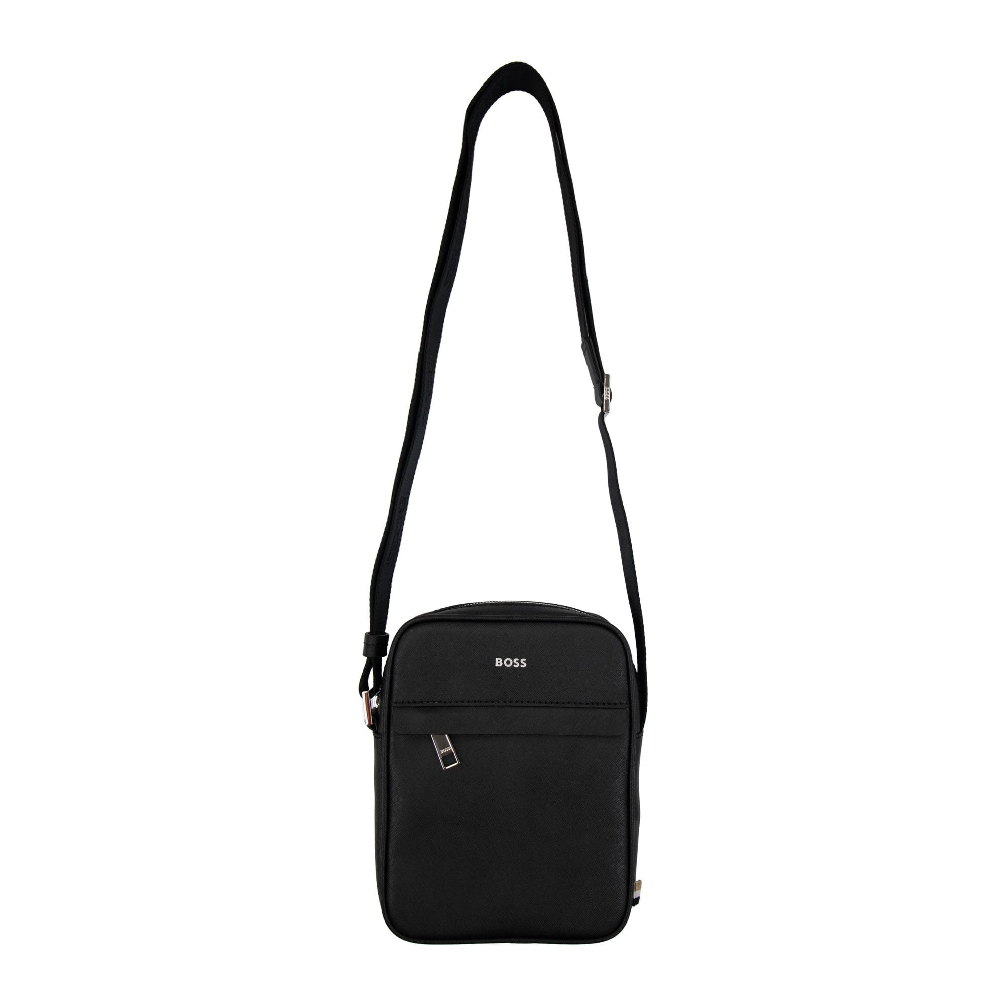 Hugo Boss Zair Ns Zip Logo Detail Reporter Bag Black 001