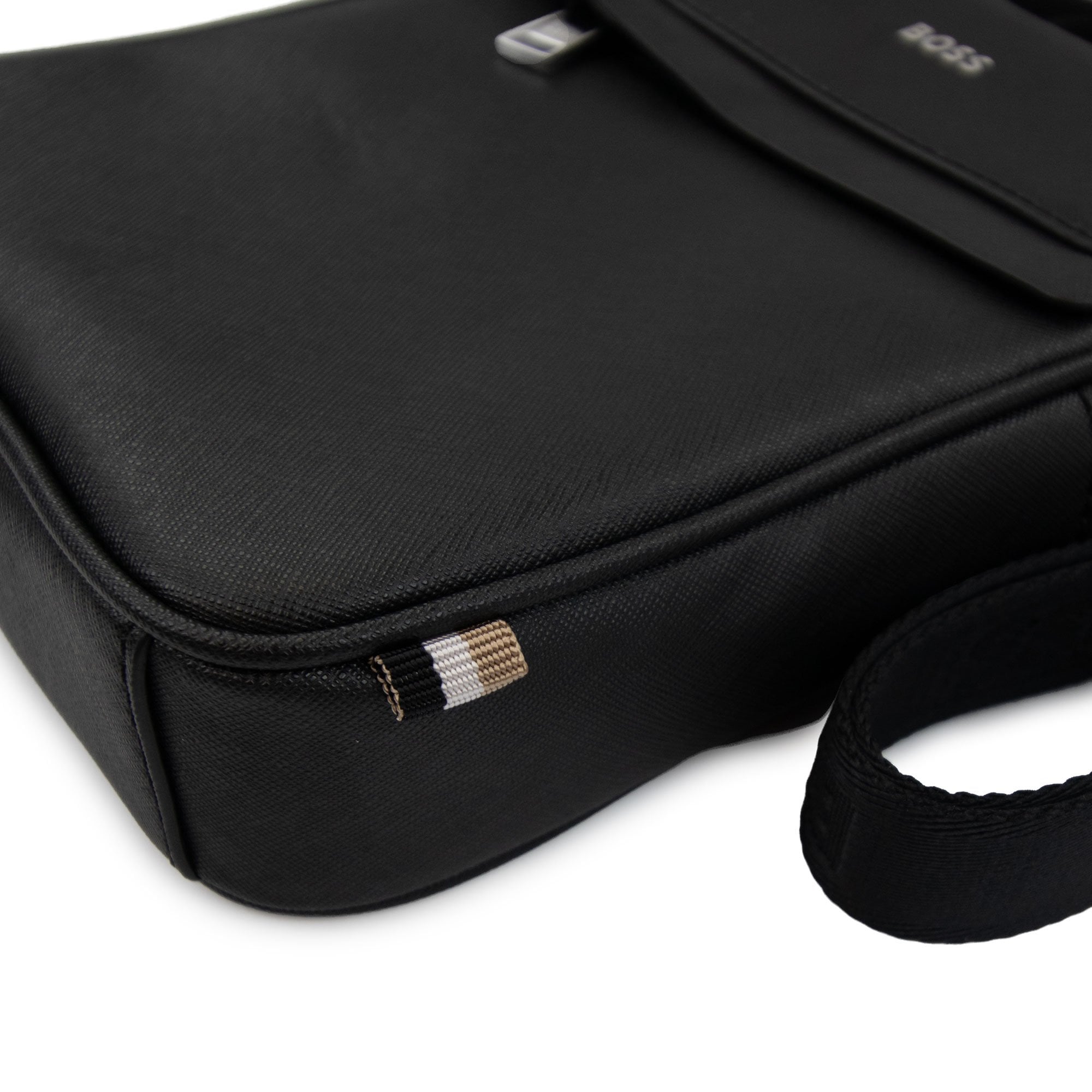 Hugo Boss Zair Ns Zip Logo Detail Reporter Bag Black 001