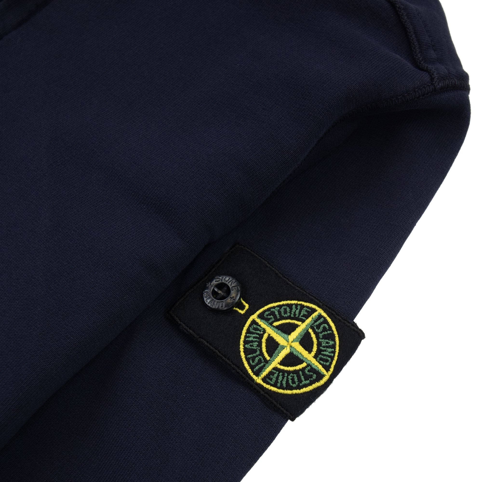 Stone Island Junior Patch Logo Zip Up Hoodie Navy V0026