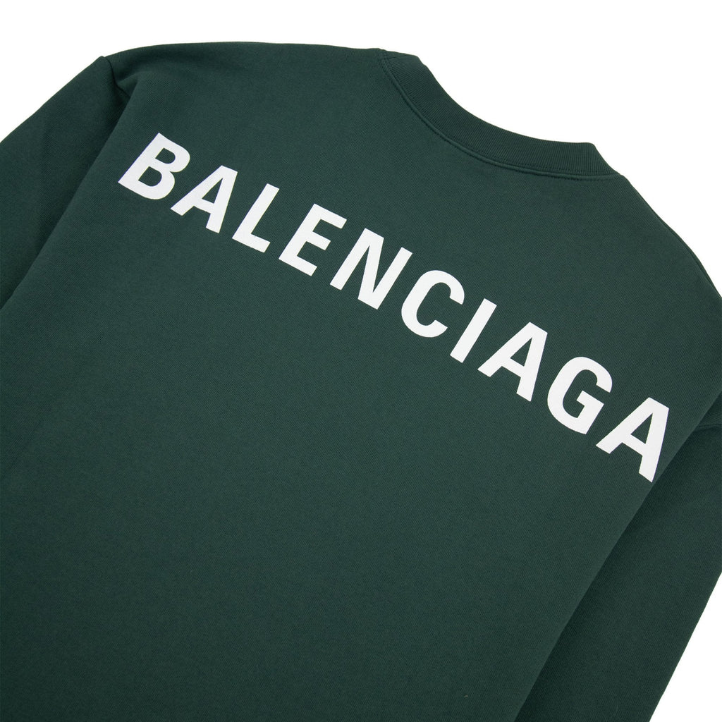 Balenciaga Block Logo Crewneck Sweatshirt Green 3230