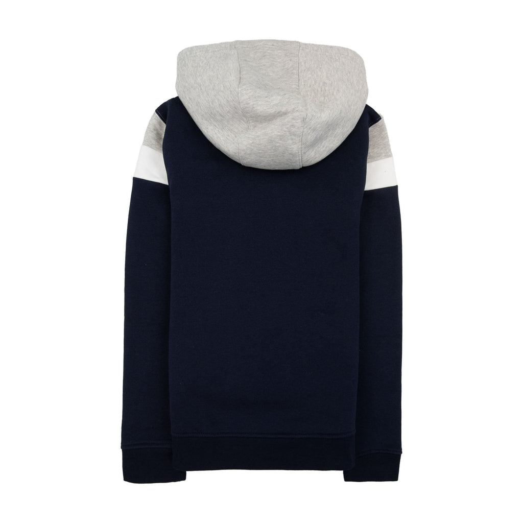 Hugo Boss Kids Logo Zip Up Hoodied Sweatshirt Grey White Navy