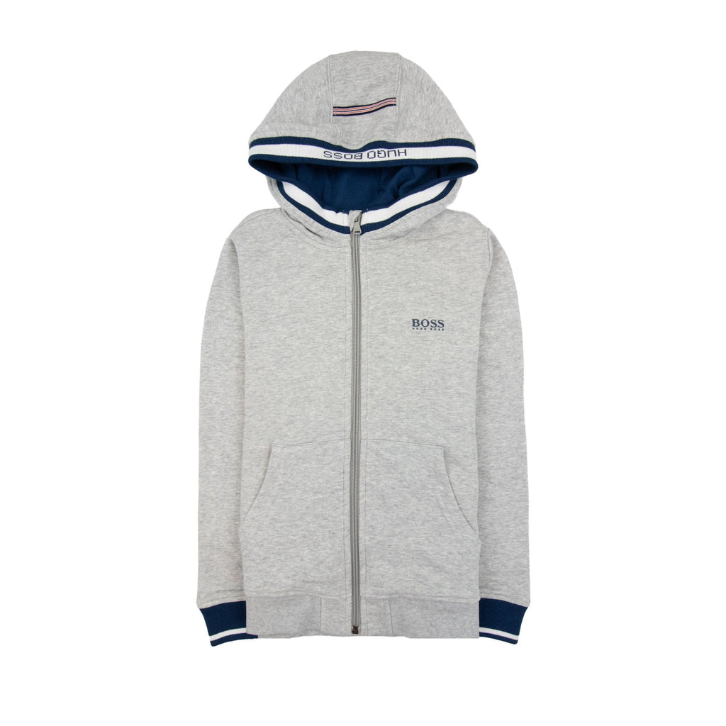 Hugo Boss Kids Fleece Hoody Turquoise/Light Grey