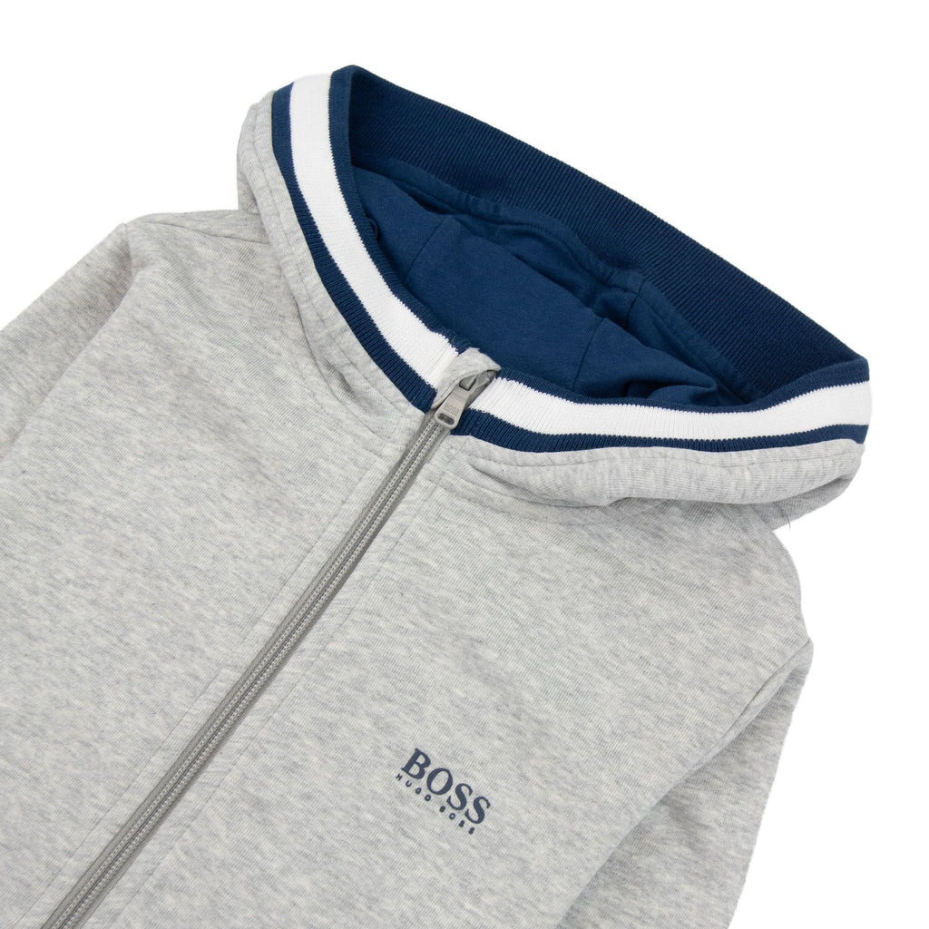 Hugo Boss Kids Fleece Hoody Turquoise/Light Grey