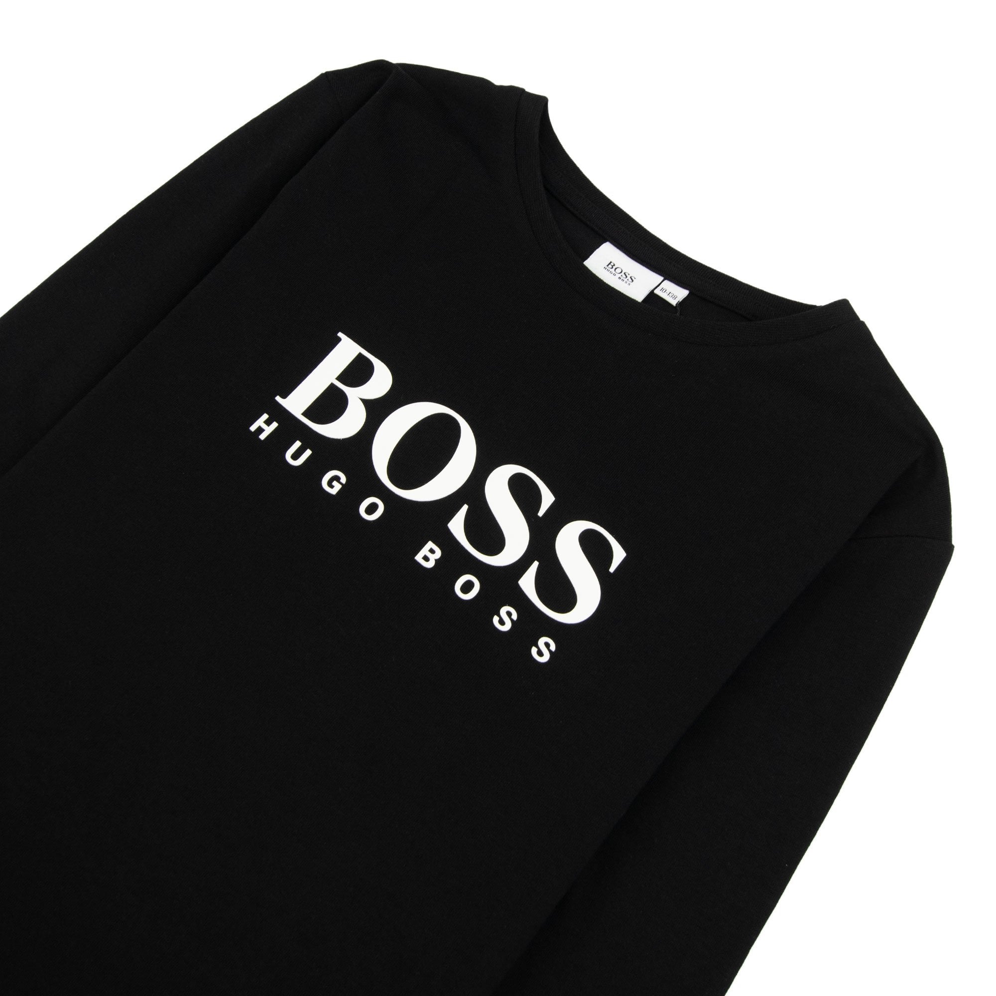 Hugo Boss Kids Rubber Logo L/s T Shirt Black