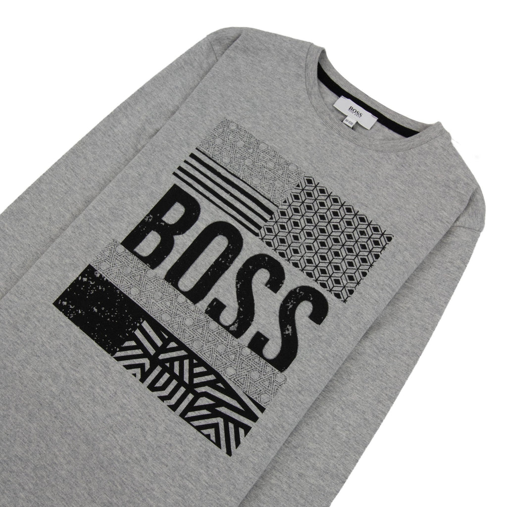 Hugo Boss Kids Ls Top Boss Sign Grey