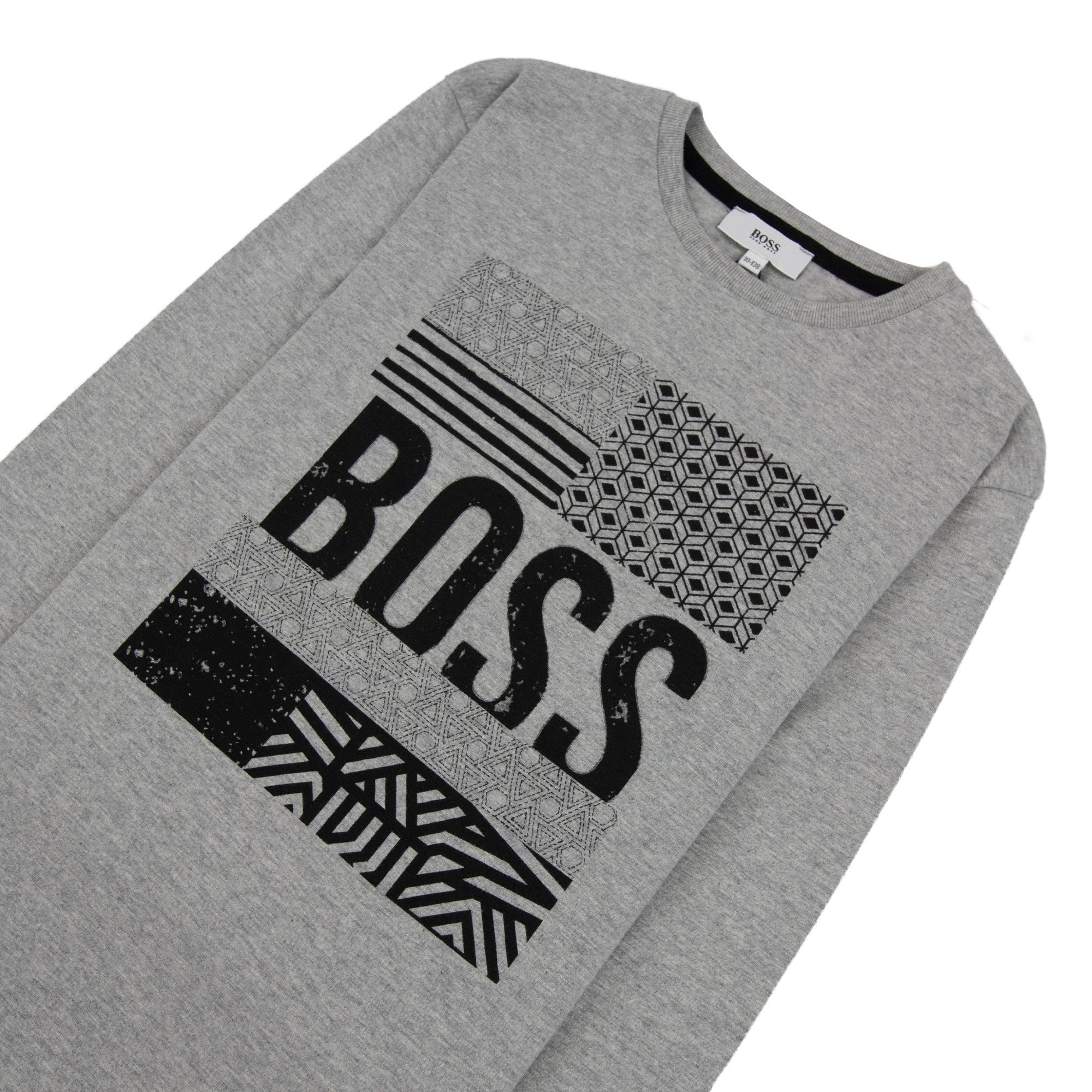 Hugo Boss Kids Ls Top Boss Sign Grey