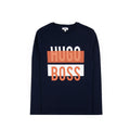 Hugo Boss Kids Printed Logo L/s T Shirt Navy