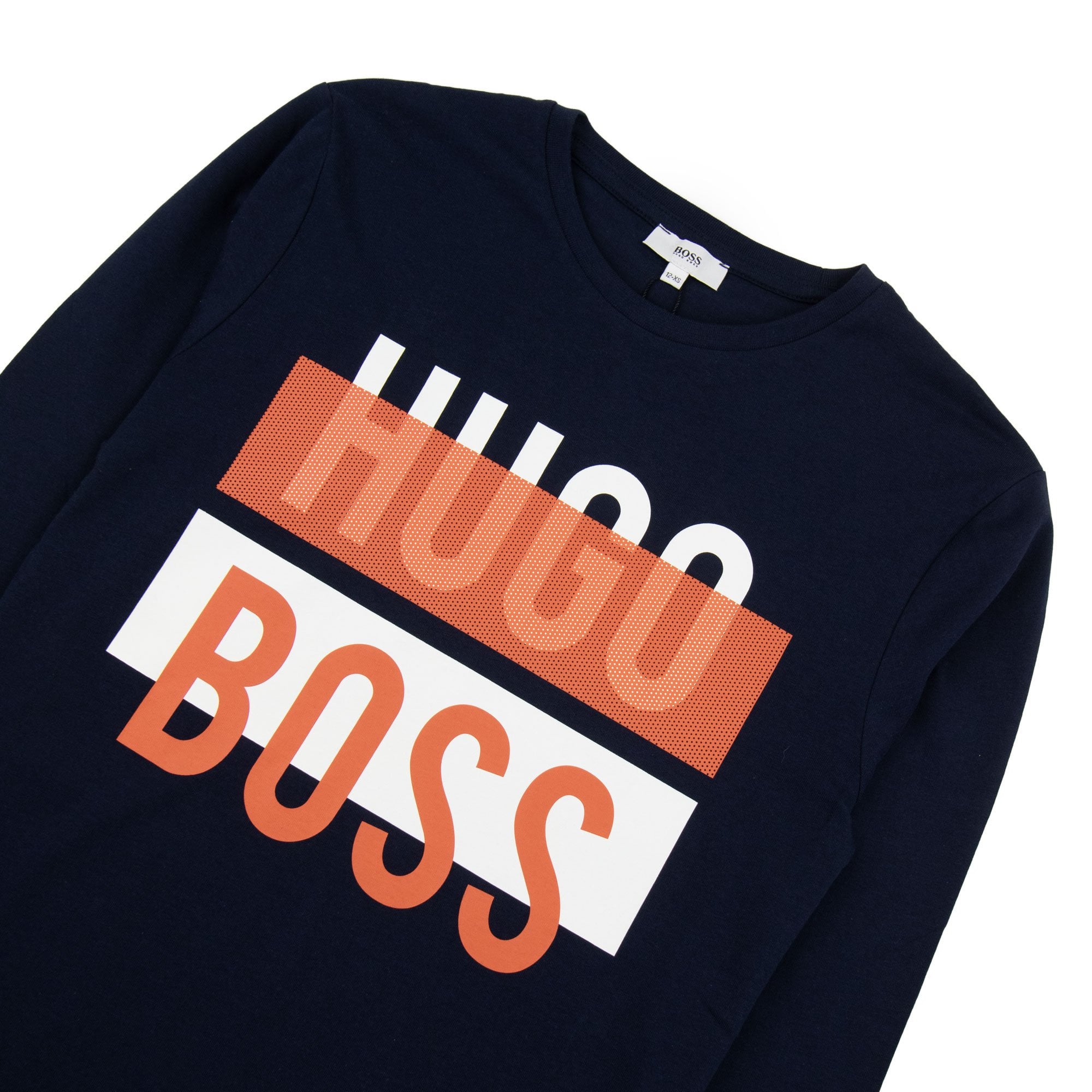 Hugo Boss Kids Printed Logo L/s T Shirt Navy